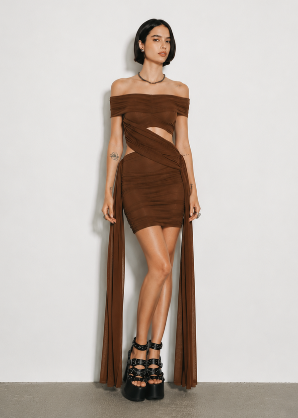 VESTIDO BETA - Marrom