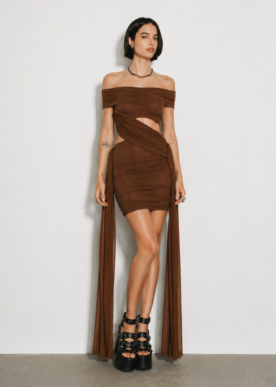 VESTIDO BETA - Marrom