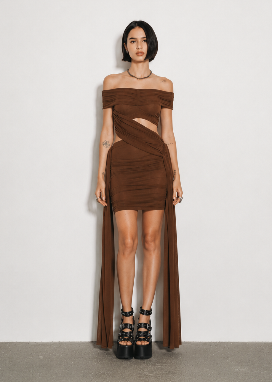 VESTIDO BETA - Marrom
