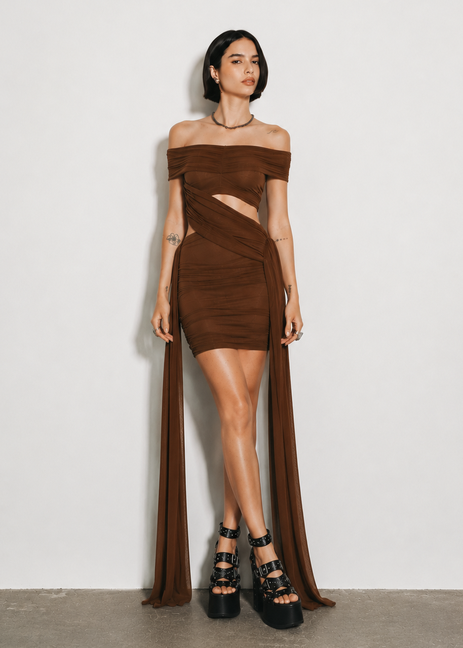 VESTIDO BETA - Marrom