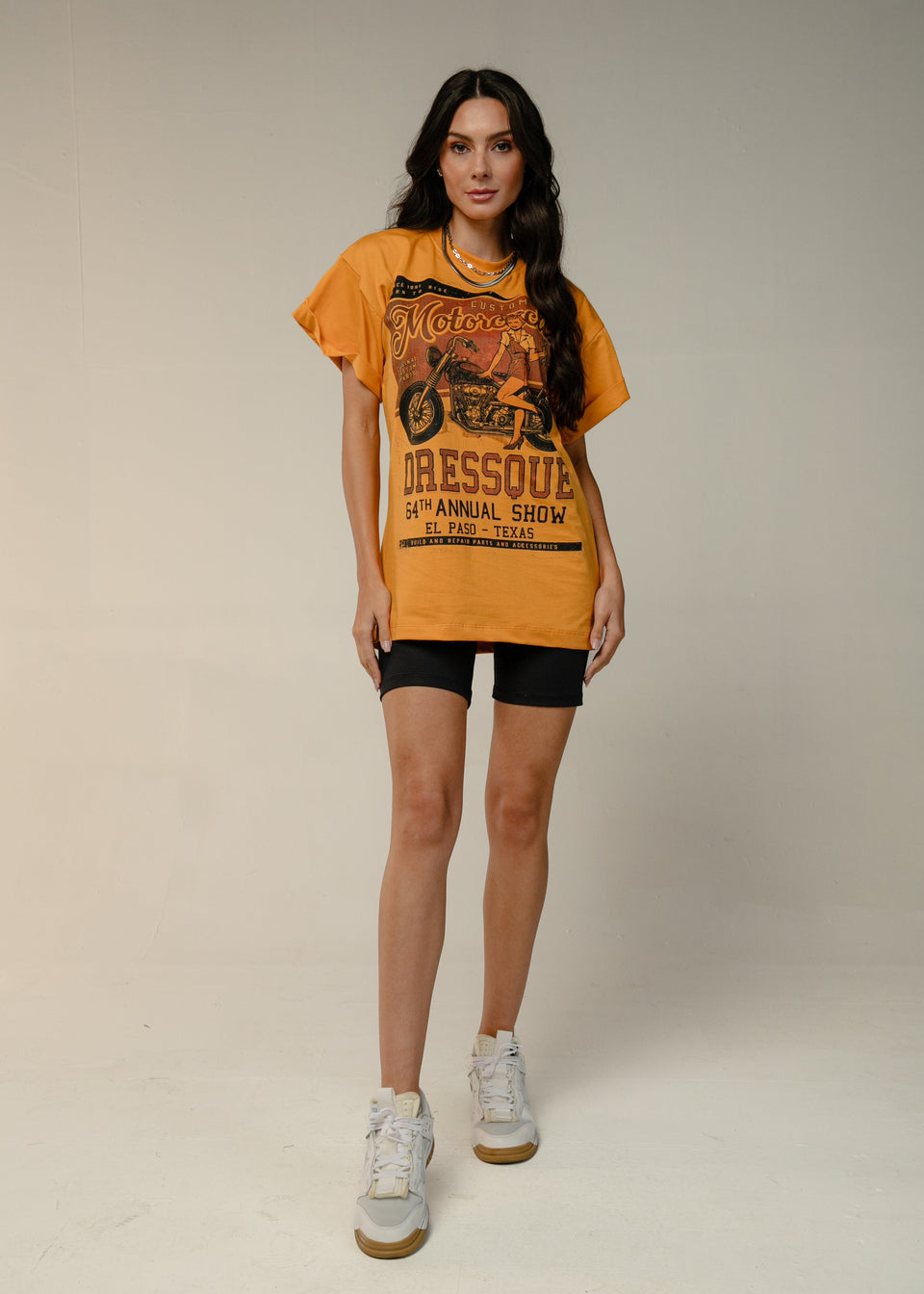 T-SHIRT MOTOCICLES - Mostarda