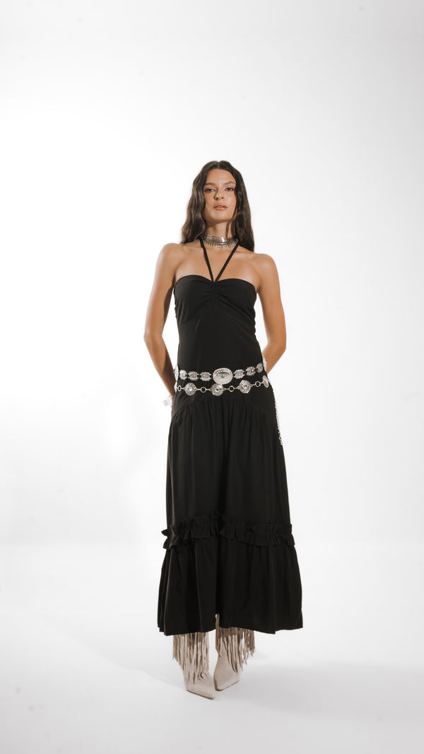VESTIDO CUPRO - PRETO