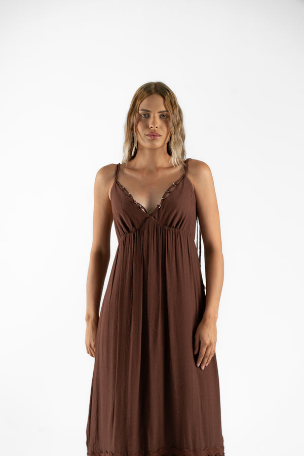 VESTIDO LOURENI - Marrom