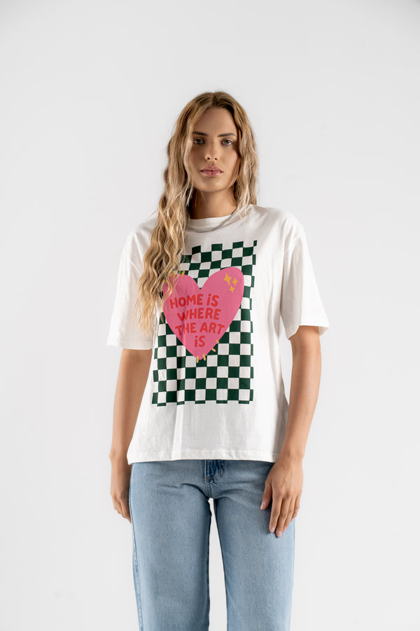 T-SHIRT CORAÇÃO - Off White