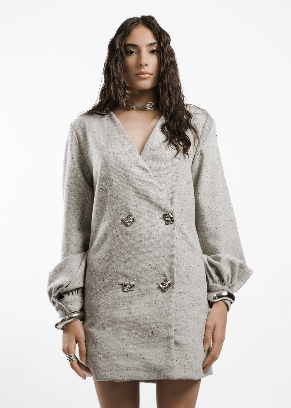VESTIDO LINE - Cinza