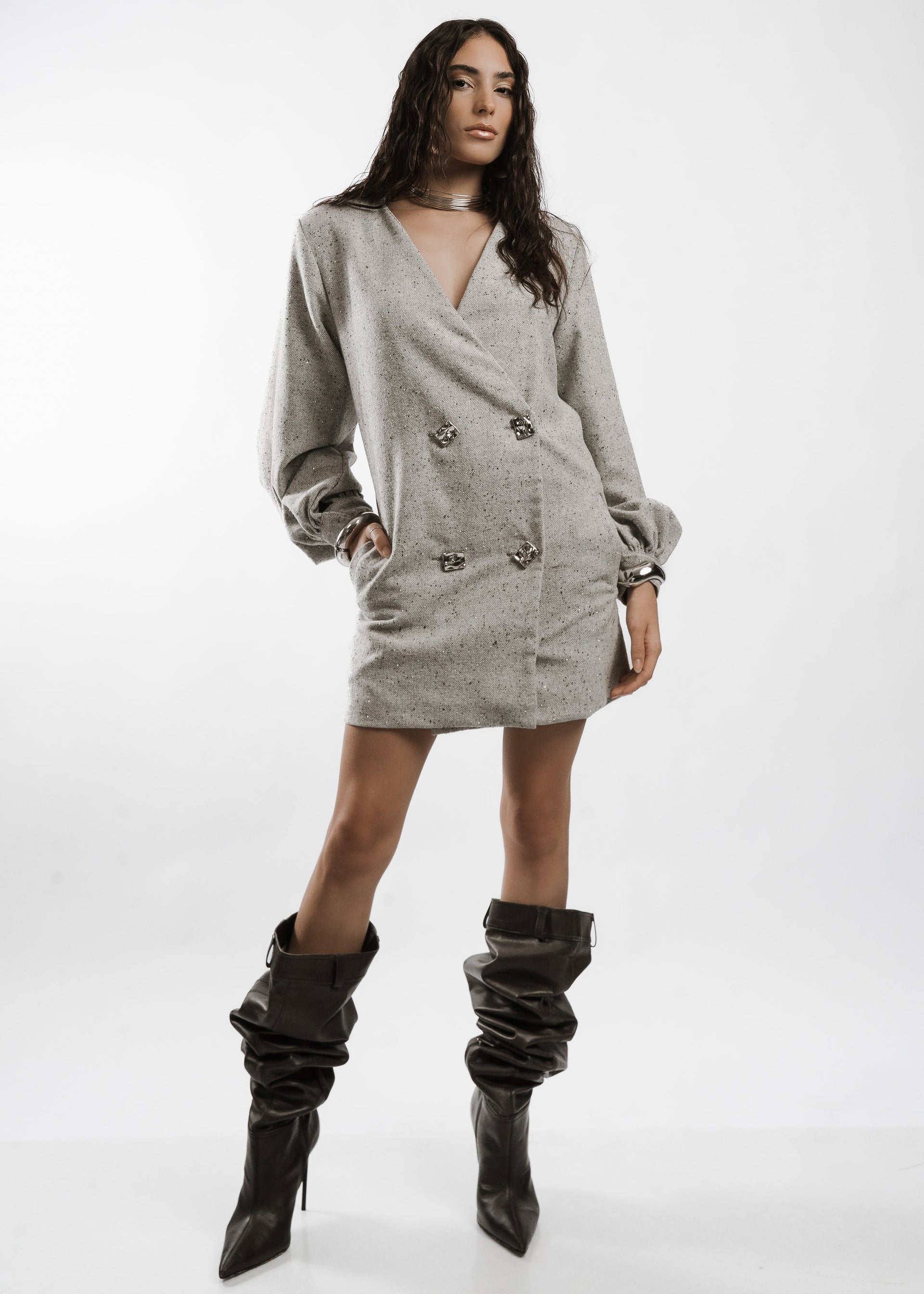 VESTIDO LINE - Cinza